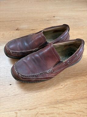 Men's Brown Leather Slip-On Casual Loafers